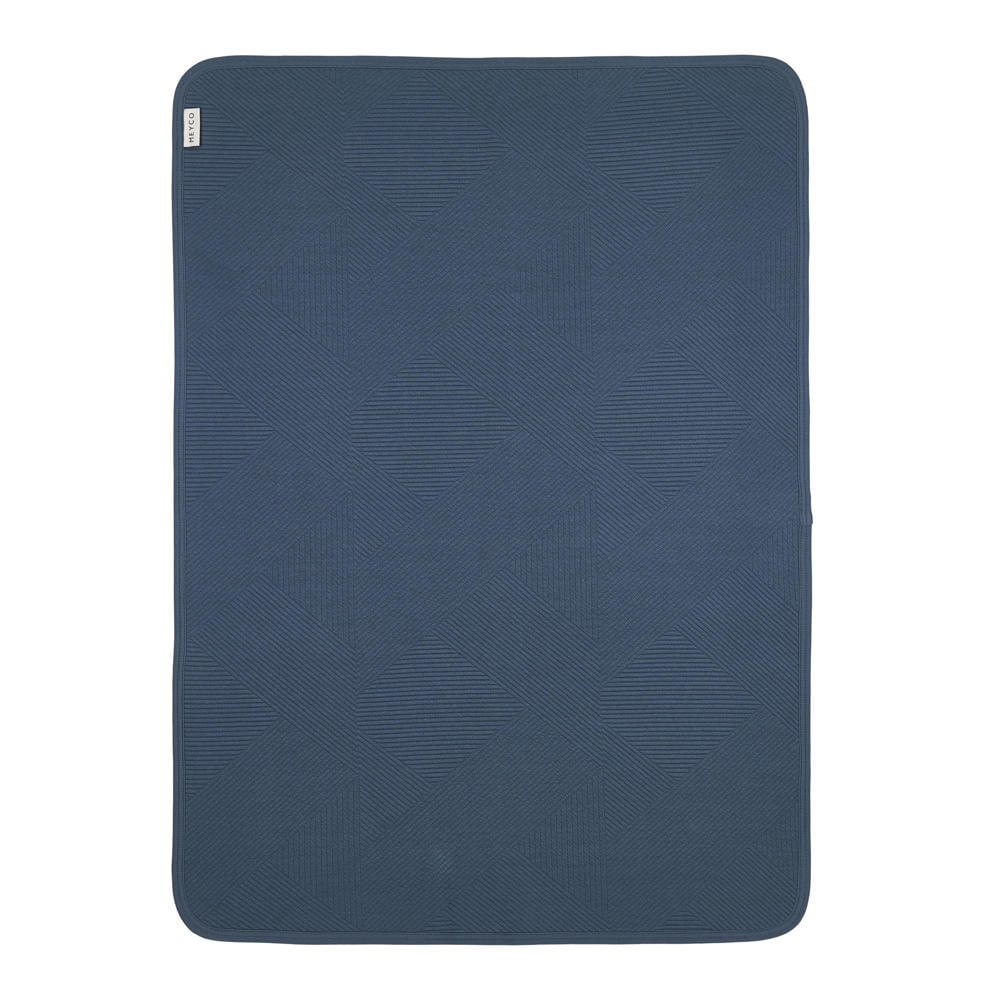 Meyco baby wiegdeken met flanel Pure indigo