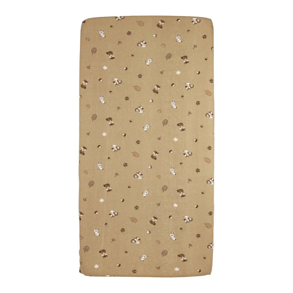 Meyco hoeslaken co-sleeper Forest Animals beige