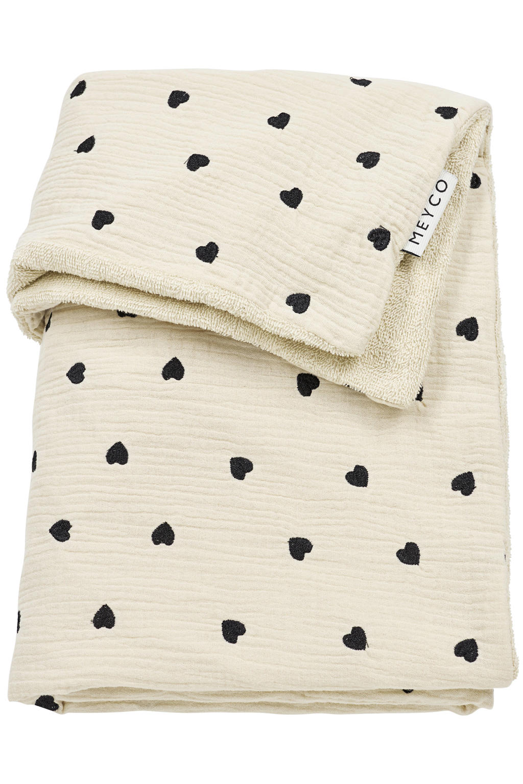 Meyco pre-washed hydrofiele ledikantdeken Sweet Heart soft sand