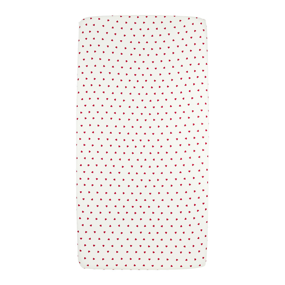 Meyco hoeslaken co-sleeper Sweet Heart rood/wit