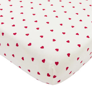 hoeslaken co-sleeper Sweet Heart rood/wit