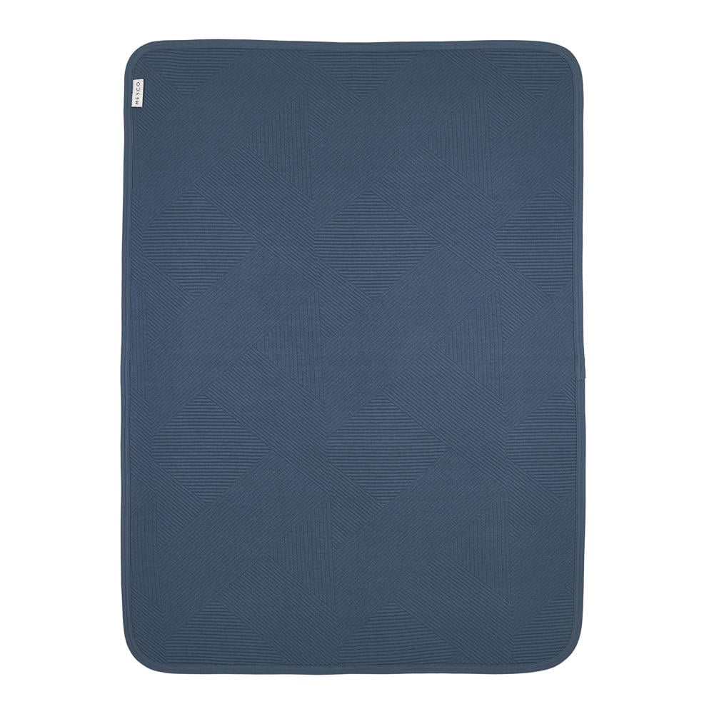 Meyco ledikant deken Jacquard donkerblauw