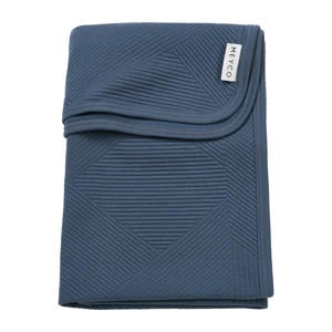 ledikant deken Jacquard donkerblauw