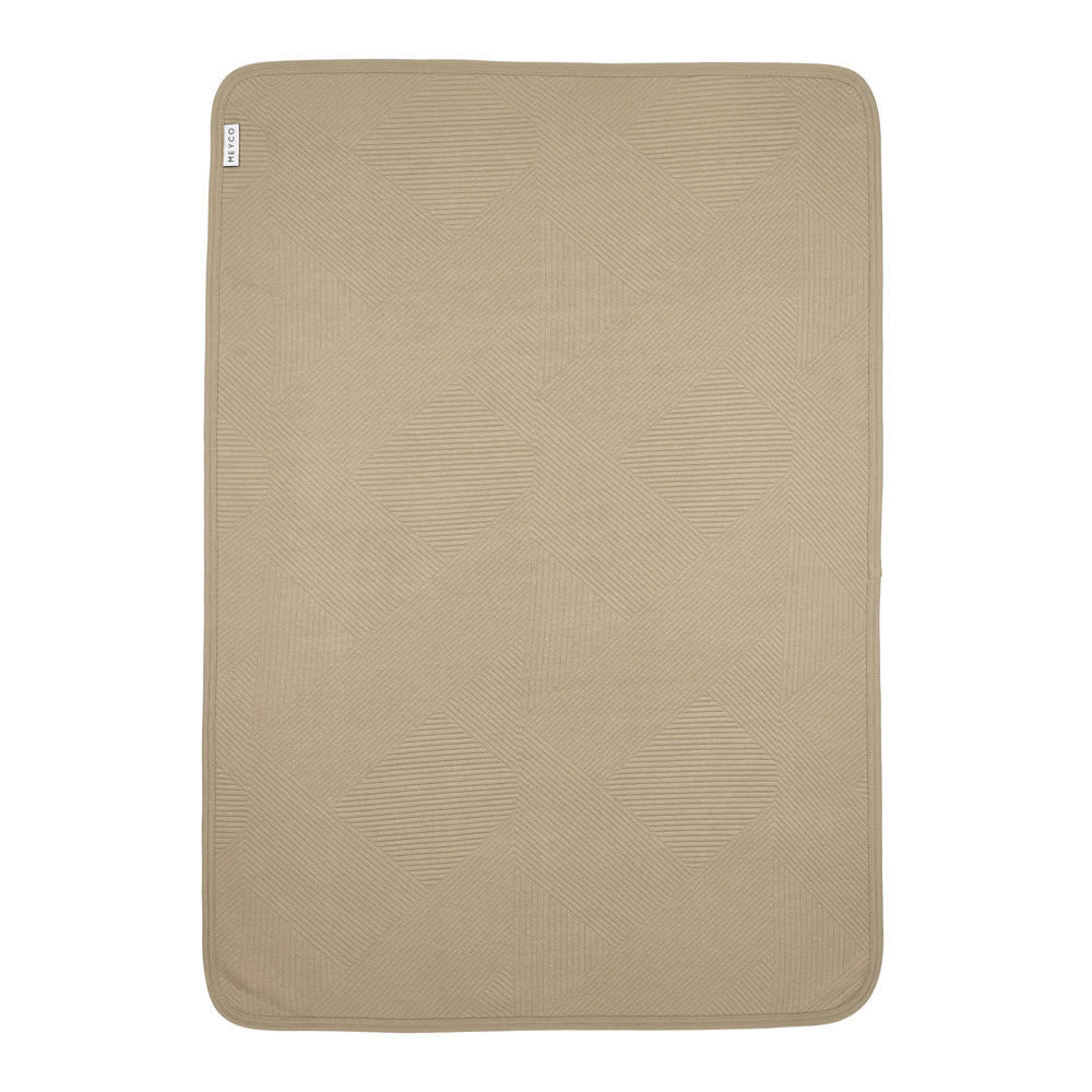 Meyco wiegdeken Jacquard van flanel taupe