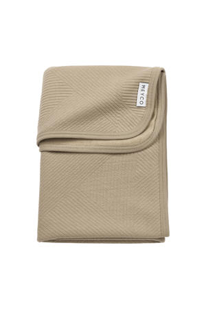 wiegdeken Jacquard van flanel taupe