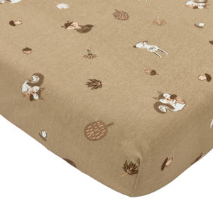 wieg hoeslaken Forest Animals beige