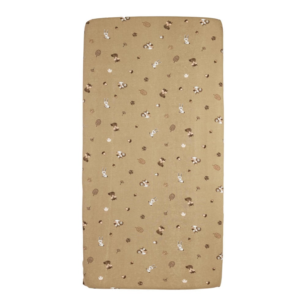 Meyco hoeslaken junior bed Forest Animals sand