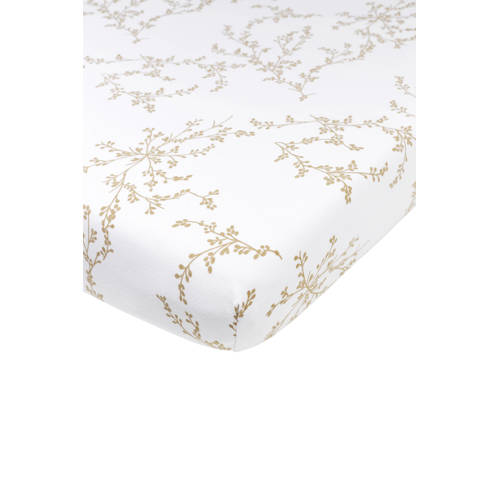 Meyco co-sleeper hoeslaken Branches wit/beige Blad afbeelding