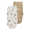 Meyco swaddle inbakerdoek Forest Animals - sand (set van 2)