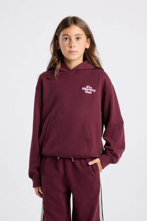 hoodie met backprint donkerpaars