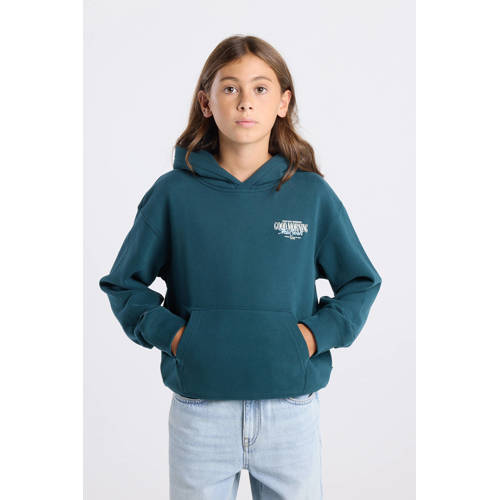America Today hoodie met backprint blauw Sweater Backprint - maat 158/164 afbeelding