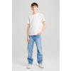 America Today waist straight leg jeans light blue denim