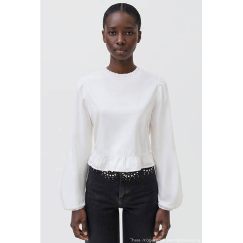 MANGO TEEN blousetop wit Meisjes Katoen Ronde hals Effen - maat 152(XXS) afbeelding