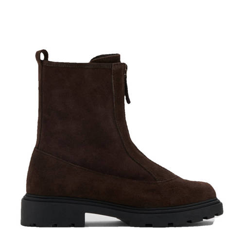 Mango Kids suède enkelboots donkerbruin Meisjes Suede Effen - maat 38 afbeelding