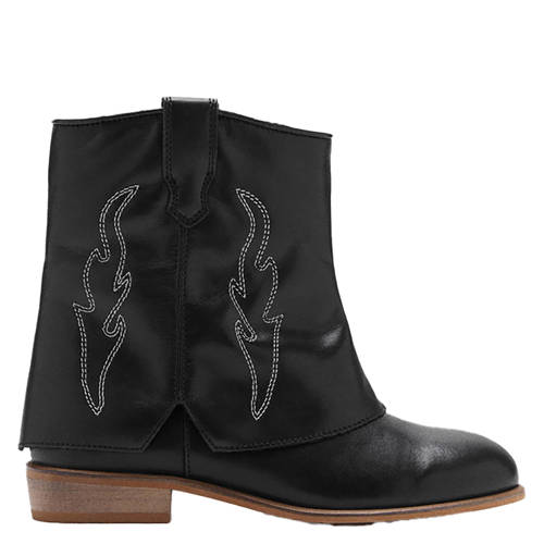 Mango Kids leren laarzen met flap zwart Meisjes Leer Effen - maat 32 afbeelding