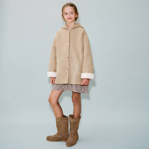 Mango Kids leren cowboylaarzen bruin Meisjes Leer Effen