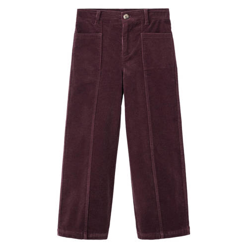 Mango Kids corduroy fluwelen casual broek donkerrood Effen - maat 164 afbeelding