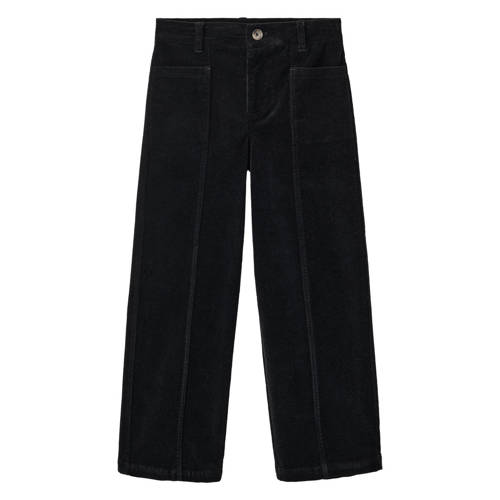 Mango Kids corduroy fluwelen casual broek zwart Effen - maat 152 afbeelding