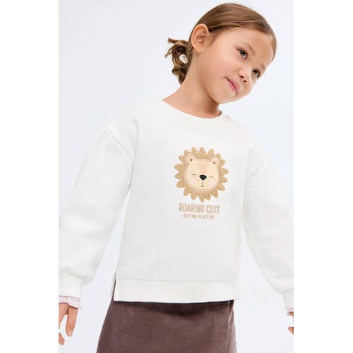 Mango Kids sweater wit Printopdruk - maat 104 | Sweater van Mango Kids afbeelding