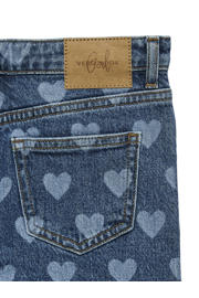 thumbnail: VERO MODA GIRL high waist wide leg jeans met hartjes medium blue denim