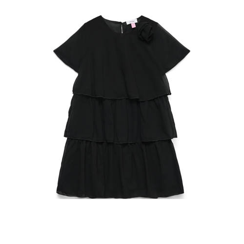 VERO MODA GIRL A-lijn jurk zwart Meisjes Polyester Ronde hals Effen - maat 152 afbeelding