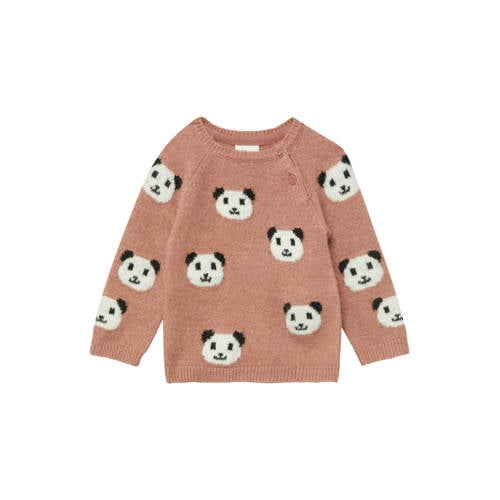 s.Oliver trui roze fijn gebreid Meisjes Polyester Ronde hals All over print