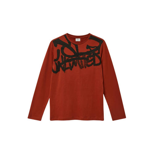 s.Oliver longsleeve rood Jongens Katoen Ronde hals Tekst - maat 158/164 afbeelding