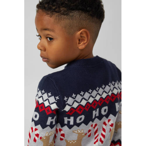 s.Oliver kersttrui donkerblauw fijn gebreid Jongens Viscose Ronde hals