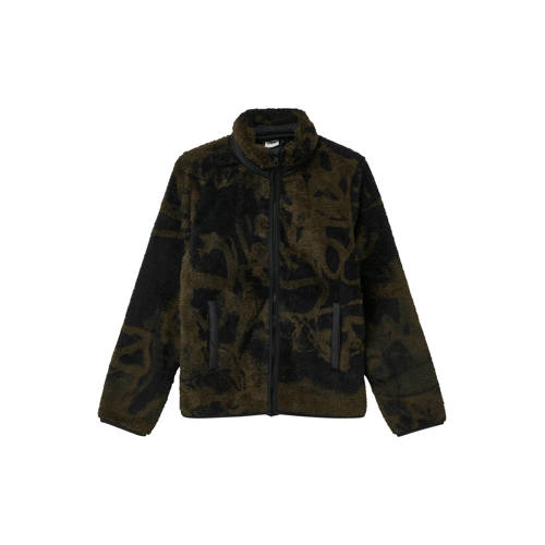 s.Oliver fleece fleecevest bruin All over print - maat 170/176 afbeelding