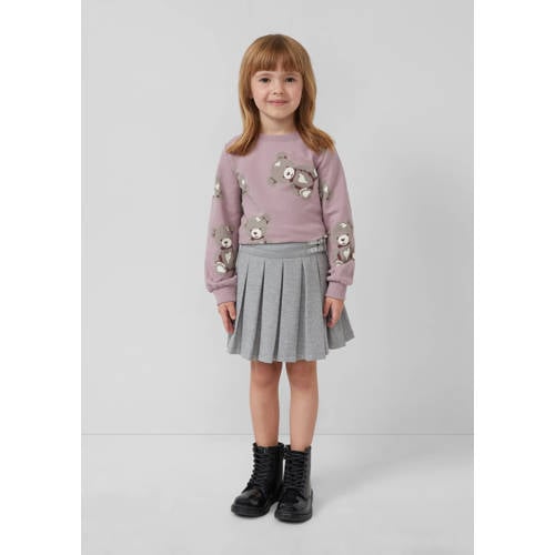 s.Oliver korte rok grijs Meisjes Viscose Effen