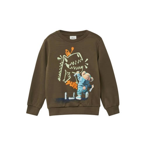 s.Oliver sweater bruin Printopdruk - maat 128/134 | Sweater van s.Oliver afbeelding
