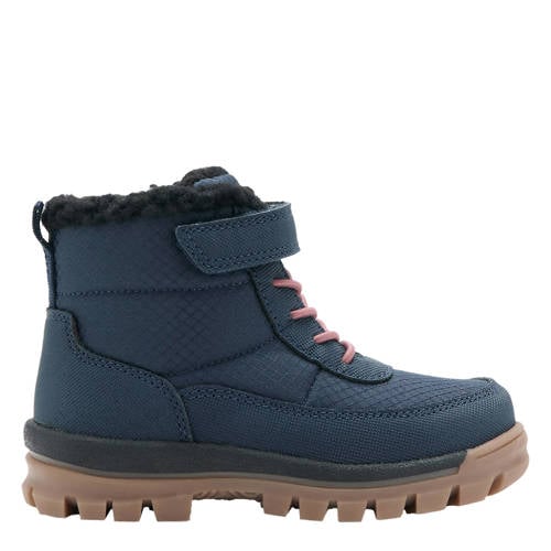 Mango Kids veterboots donkerblauw Jongens Imitatieleer Meerkleurig