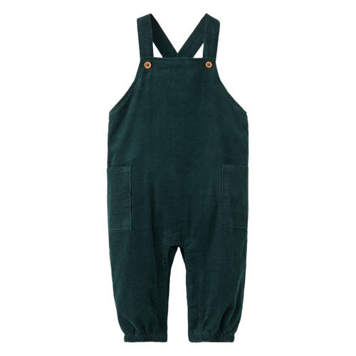 Mango Kids tuinbroek petrol Blauw Jongens Katoen Vierkante hals Effen - maat 86 afbeelding