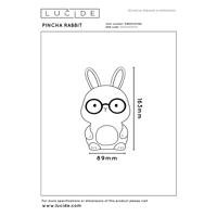 thumbnail: Lucide PINCHA RABBIT - Oplaadbare Tafellamp Kinderkamer - Accu/Batterij - LED 3 StepDim - RGB - Beige | Essential