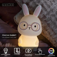 thumbnail: Lucide PINCHA RABBIT - Oplaadbare Tafellamp Kinderkamer - Accu/Batterij - LED 3 StepDim - RGB - Beige | Essential