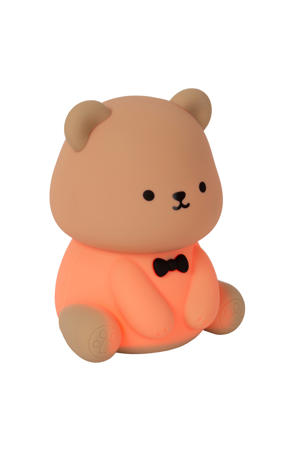 PINCHA BEAR - Oplaadbare Tafellamp Kinderkamer - Accu/Batterij - LED 3 StepDim - 1x0,5W 2100K - RGB - Bruin | Essential