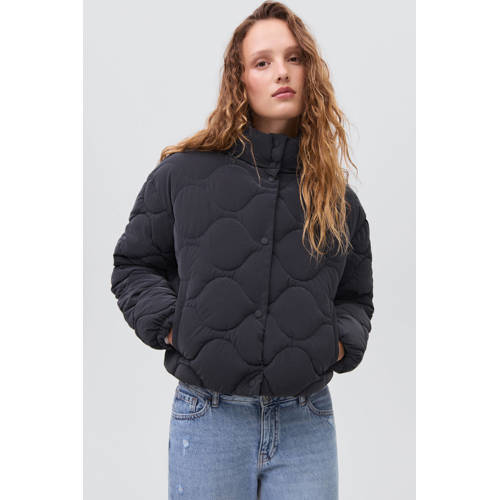 MANGO TEEN gewatteerde jas donkerblauw Meisjes Polyester Opstaande kraag - maat 168(M) afbeelding