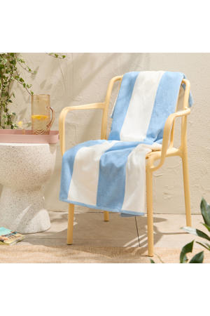 strandlaken Bold Stripe - lichtblauw (velours) (180x100 cm)