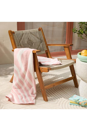 strandlaken Swirl - roze/wit (velours) (180x100 cm)