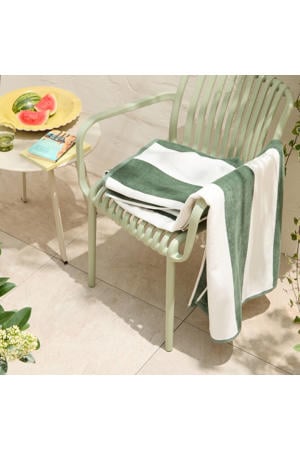 strandlaken Bold Stripe - donkergroen (velours) (180x100 cm)