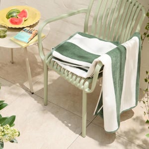 strandlaken Bold Stripe - donkergroen (velours) (180x100 cm)