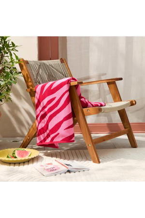 strandlaken Zebra - roze/rood (velours) (180x100 cm)