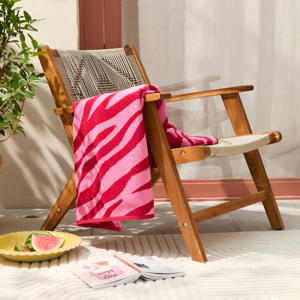 strandlaken Zebra - roze/rood (velours) (180x100 cm)