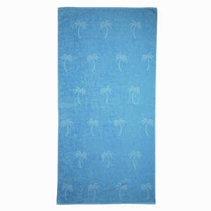 strandlaken Palm - lichtblauw (velours) (200x100 cm)