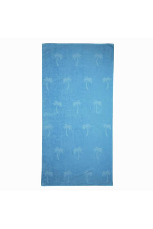 strandlaken Palm - lichtblauw (velours) (200x100 cm)