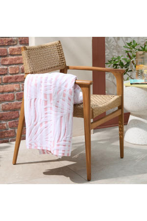 strandlaken Floral - roze (velours) (180x100 cm)