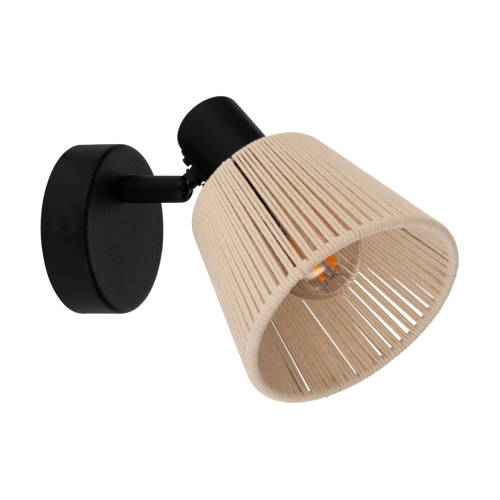 EGLO Seagard Spot - E14 - 11,5 cm - Zwart/Crème - Kantelbaar Opbouwspot Ecru afbeelding