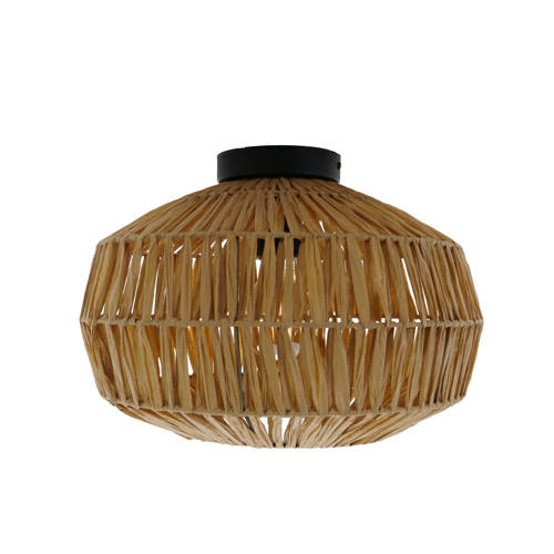 EGLO Sheldon Plafondlamp - E27 - Ø 38 cm - Zwart/Natuurlijk/Bruin - Papier Decoratieve plafondlamp afbeelding