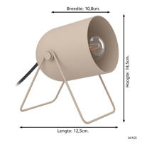 thumbnail: EGLO Tilston Tafellamp - E14 - 14,5 cm - Zandkleur/Beige/Crème - Kantelbaar