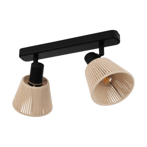 EGLO Seagard Spot - E14 - 30 cm - Zwart/Crème - Kantelbaar Opbouwspot Ecru afbeelding